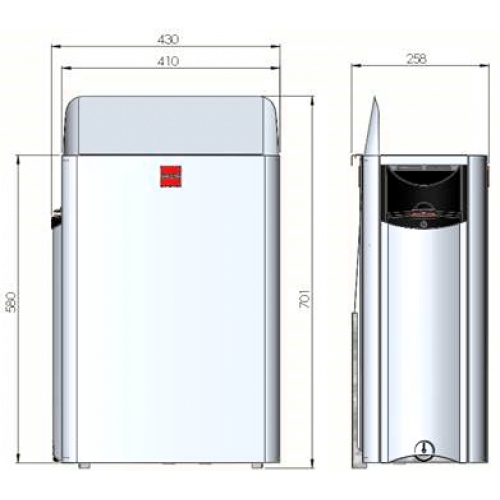 Печь Harvia The Wall SW45/60/80 пульт встроен